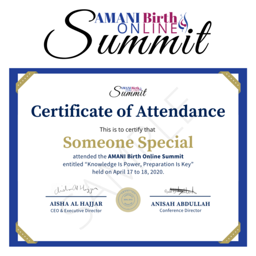Certificate of Attendance Summit 2020